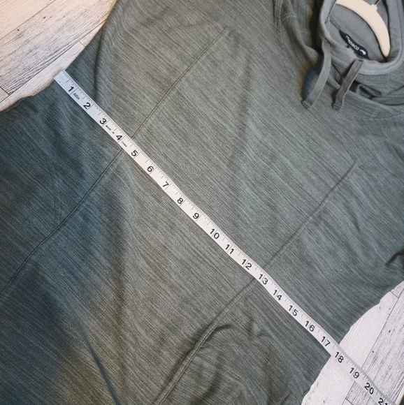 Toad & Co Intermosso Hooded Sweatshirt Dress Pockets Tunic Size Medium Green - Picture 6 of 11